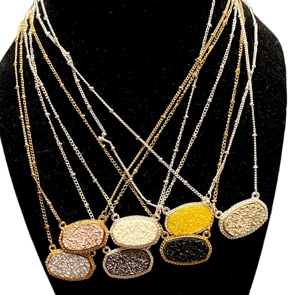 Oval Druzy Necklace